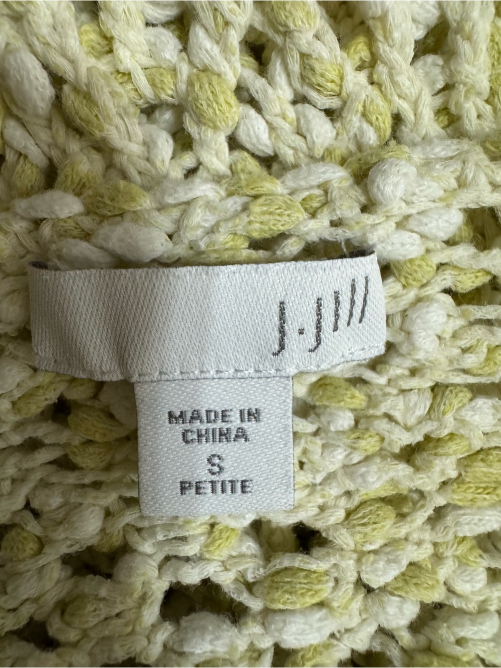 J Jill Womens Open Knit Sweater Small Beach Coastal Euro Summer Butter Yellow - Picture 4 of 7